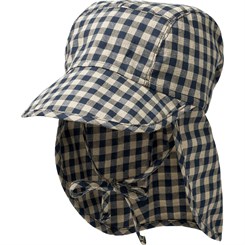 Wheat sunhat Albert - Blue check